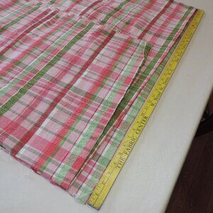 Vintage WAVERLY Fabric Party Plaid in Poppy Pink & Green 4.5+ yards 54" wide NOS